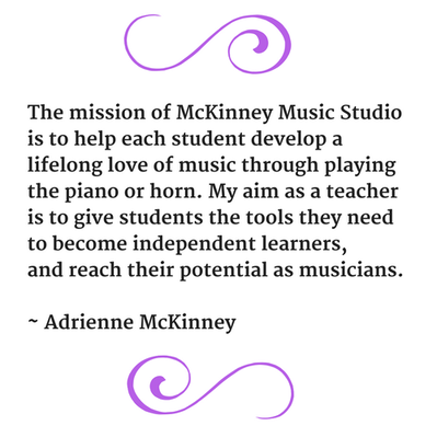 Owner Instructor, Adrienne McKinney of McKinney Music Studio in Lexington, Kentucky 